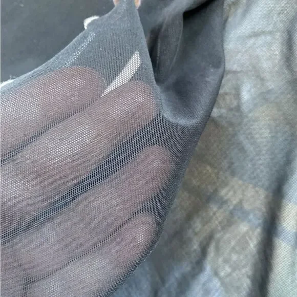 VTG Victoria’s Secret Black Mesh Sheer Babydoll Pink Trim Open FrontSize M - Picture 6 of 13